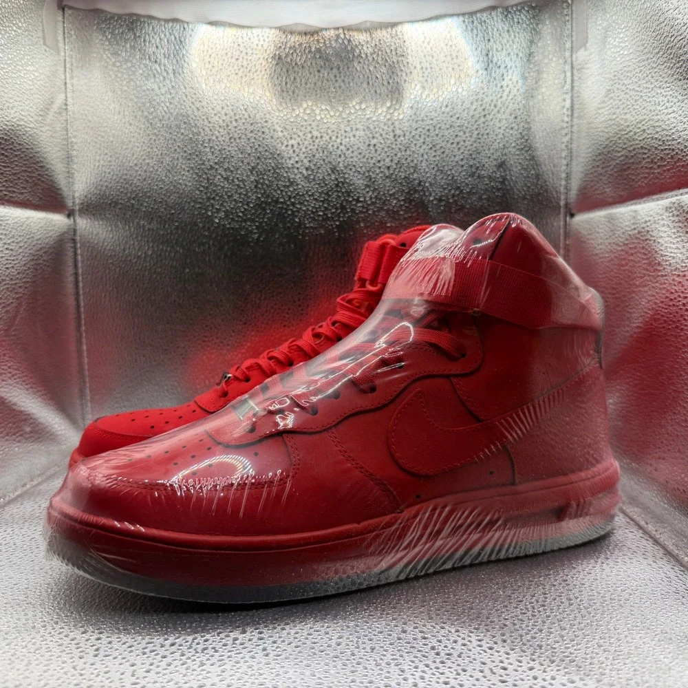 Size 10 Nike Lunar Force 1 High Mens Red Like New 705436-600 Sneaker